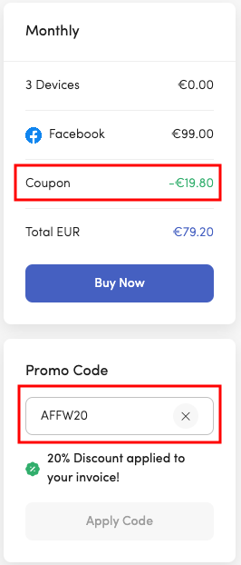 Apply Coupon Code