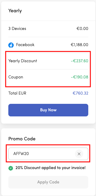 Apply Coupon Yearly Plan