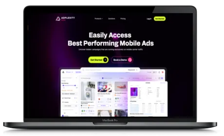 AdPlexity Mobile website displayed on a Macbook