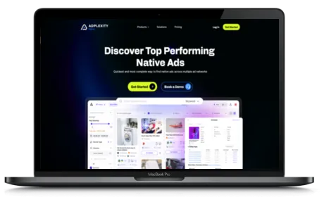 AdPlexity Native website displayed on a Macbook