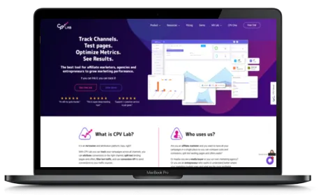 CPV Lab Pro website displayed on a Macbook