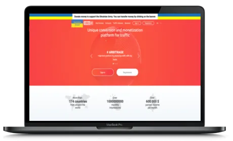 DaoPush website displayed on a Macbook