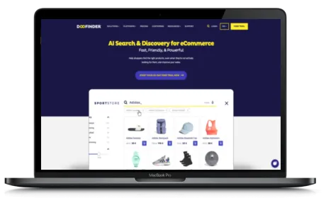 Doofinder website displayed on a Macbook