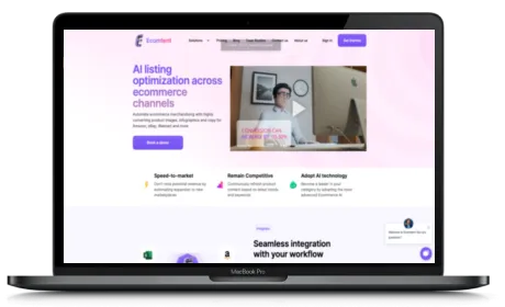 Ecomtent website displayed on a Macbook