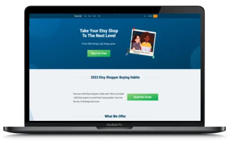 eRank website displayed on a Macbook