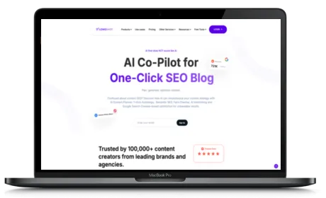 LongShot website displayed on a Macbook