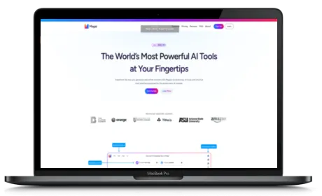 Magai website displayed on a Macbook