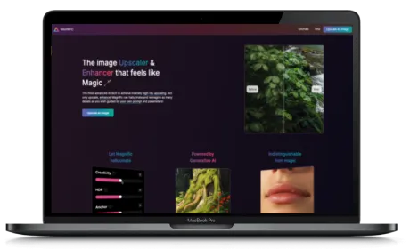 Magnific AI website displayed on a Macbook