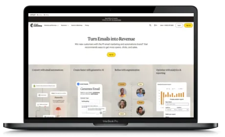 MailChimp website displayed on a Macbook