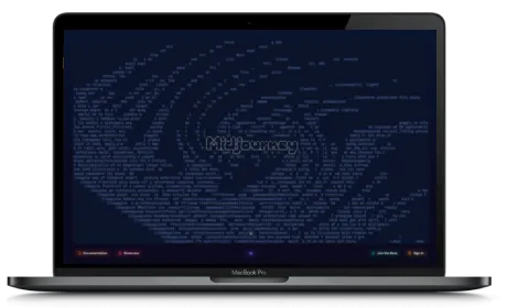 Midjourney website displayed on a Macbook