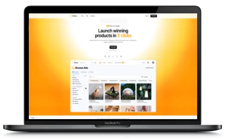 Minea website displayed on a Macbook