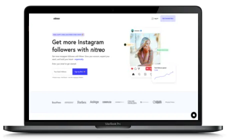 Nitreo website displayed on a Macbook