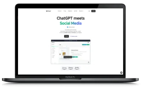 Ocoya website displayed on a Macbook