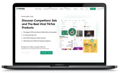 PipiAds website displayed on a Macbook