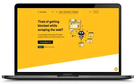 ScrapingBee website displayed on a Macbook