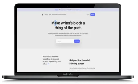 ShortlyAI website displayed on a Macbook