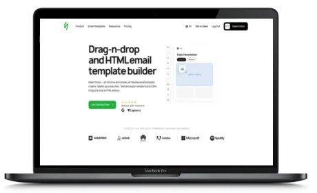 Stripo website displayed on a Macbook