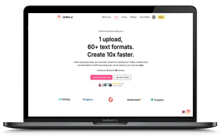 Unifire website displayed on a Macbook