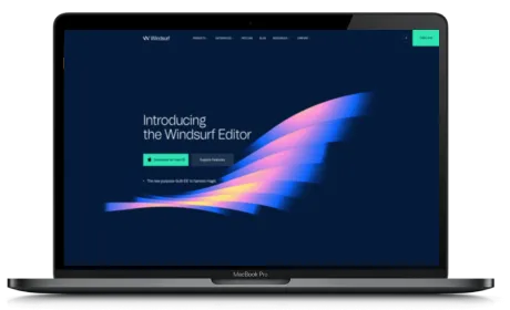 Windsurf website displayed on a Macbook