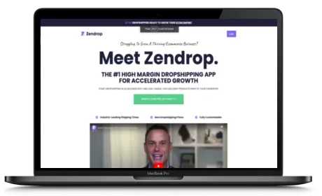 Zendrop website displayed on a Macbook