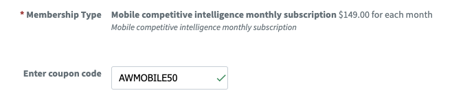 Mobile Apply Coupon Code