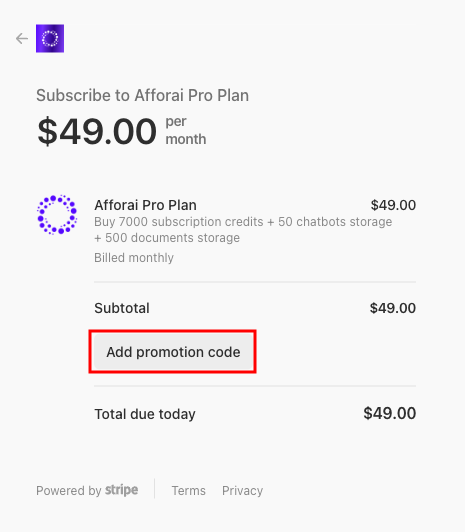 How To Apply Promotion Code Step 1