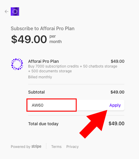 How To Apply Promotion Code Step 2