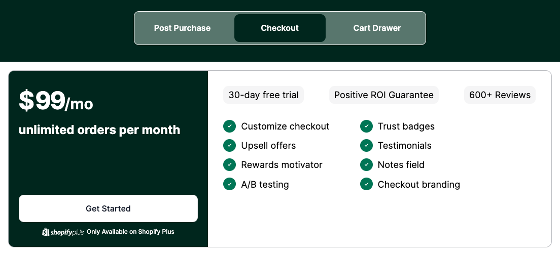 Aftersell Pricing Aftersell price plans