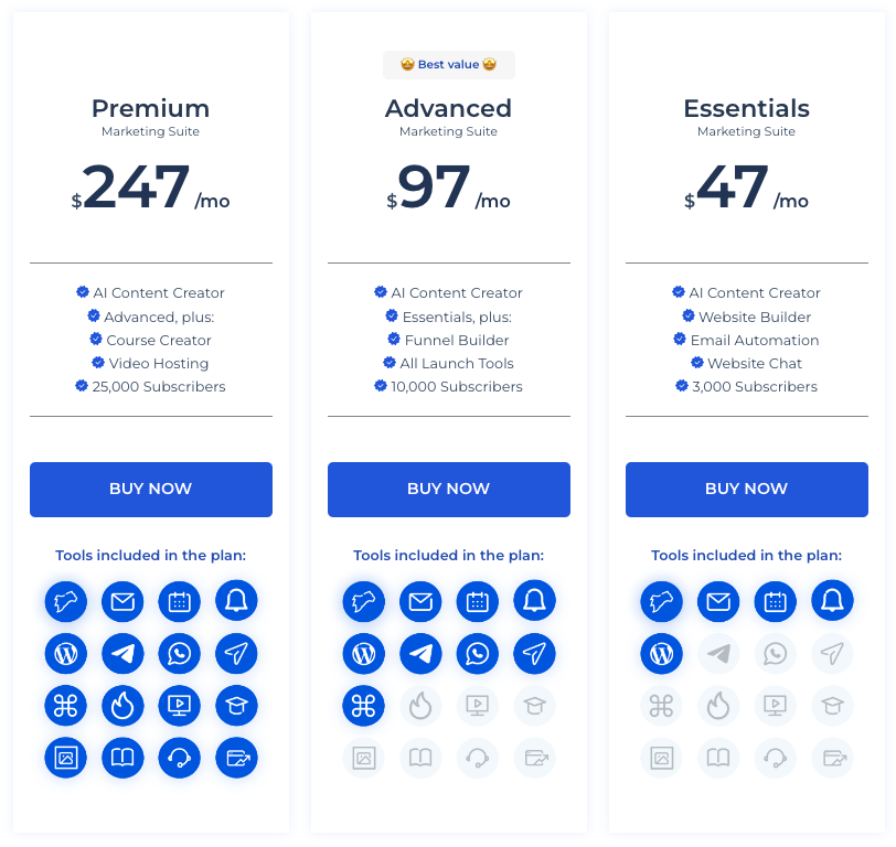 Builderall Pricing Builderall price plans