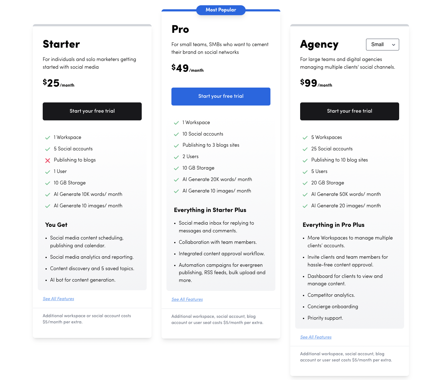 ContentStudio price plans