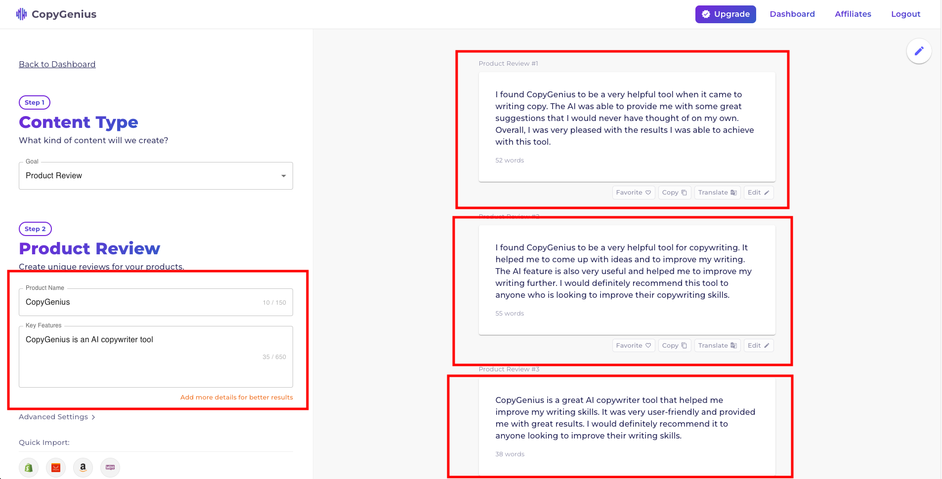 Product Review Example