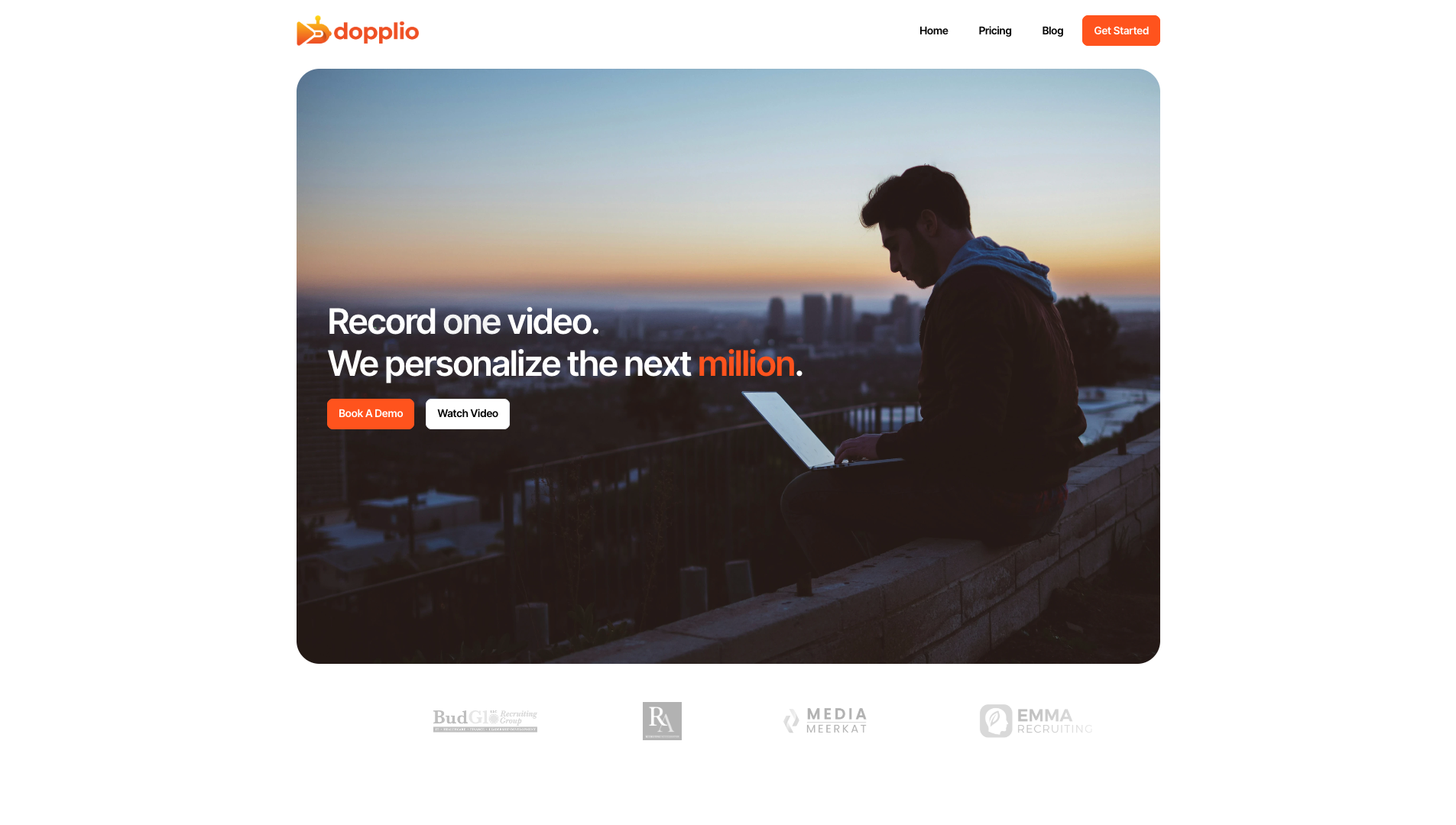 Screenshot of Dopplio Homepage