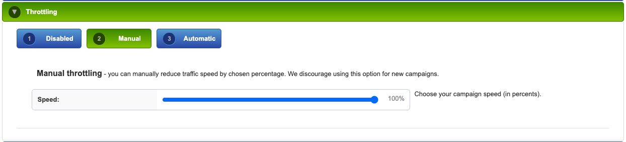 Popads Manual Throttling
