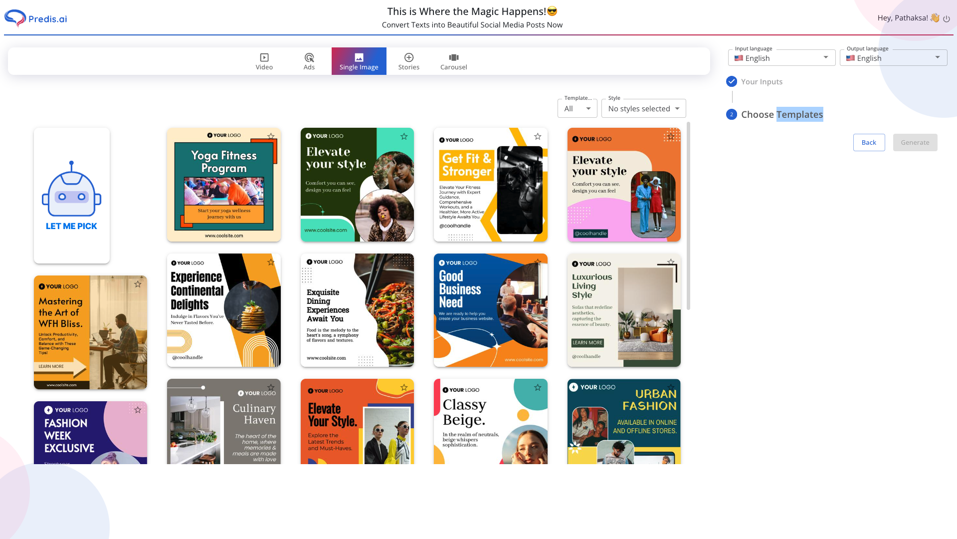 Generate Single Image Posts