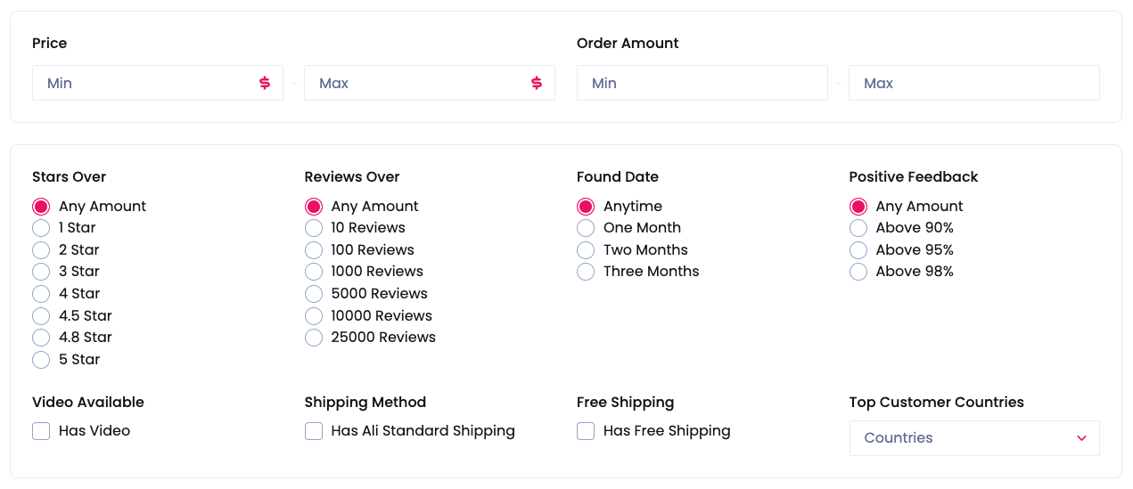 Aliexpress Explorer Advanced Filters