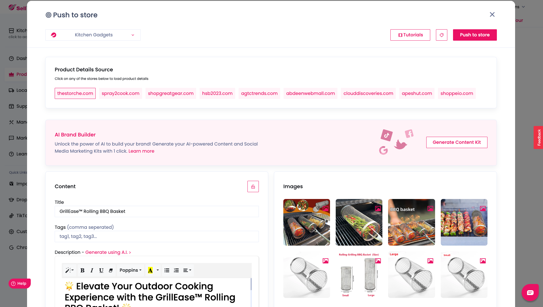 Push Product To Store
