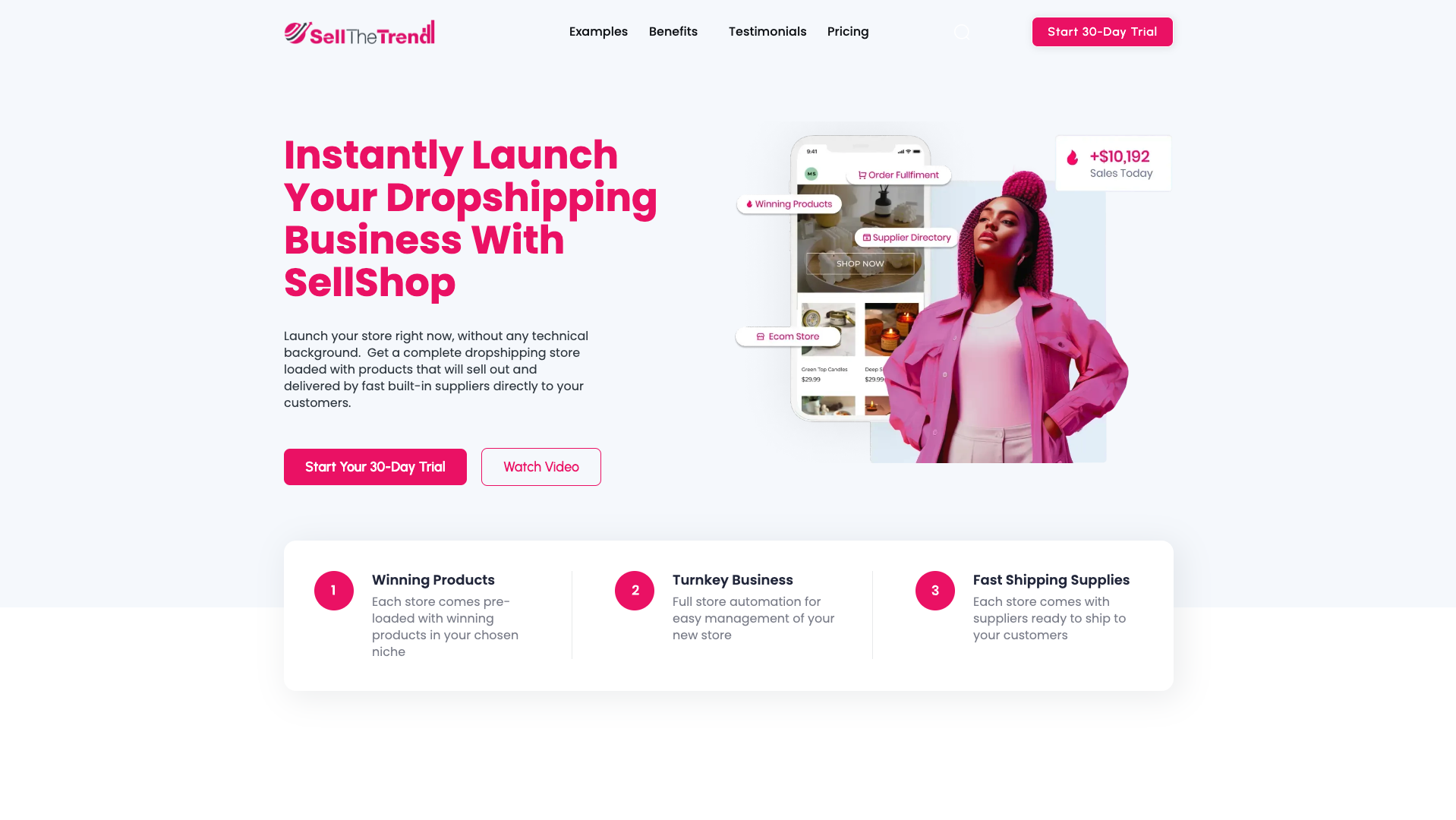 Screenshot of SellShop Homepage