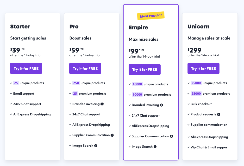Spocket Pricing Spocket price plans