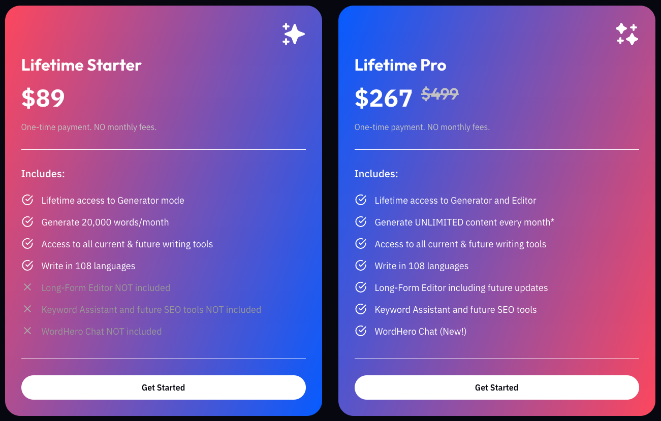 Regular Pricing One Time Payments